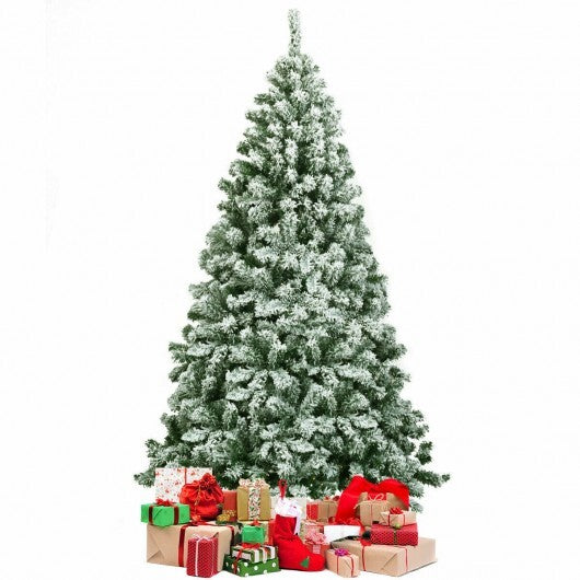 6 Feet Snow Flocked Artificial Christmas Tree Hinged with 928 Tips