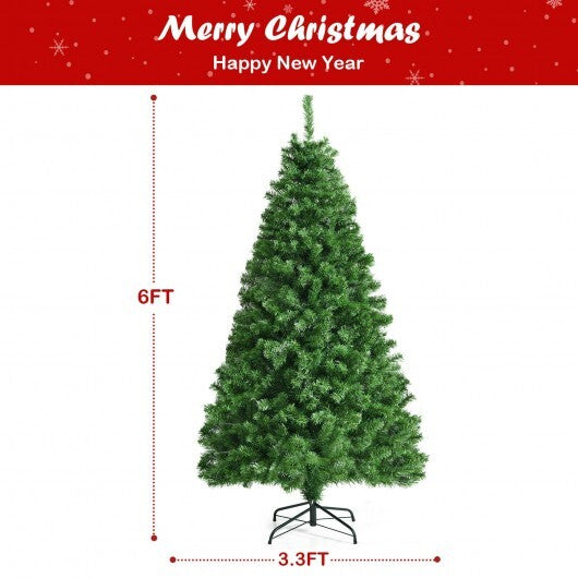 6 Feet Pre-lit Fiber Optic Artificial Christmas Tree with 617 Branch Tips