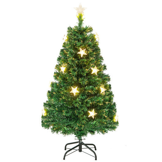 Prelit Fiber Optic Christmas Tree with Warm White Lights-7 ft