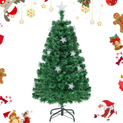 Prelit Fiber Optic Christmas Tree with Warm White Lights-7 ft