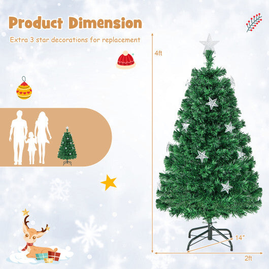 Prelit Fiber Optic Christmas Tree with Warm White Lights-7 ft