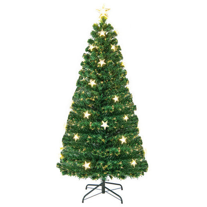 Prelit Fiber Optic Christmas Tree with Warm White Lights-7 ft