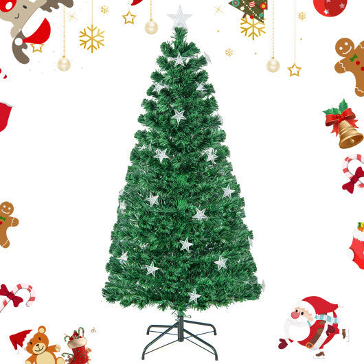 Prelit Fiber Optic Christmas Tree with Warm White Lights-7 ft