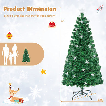 Prelit Fiber Optic Christmas Tree with Warm White Lights-7 ft