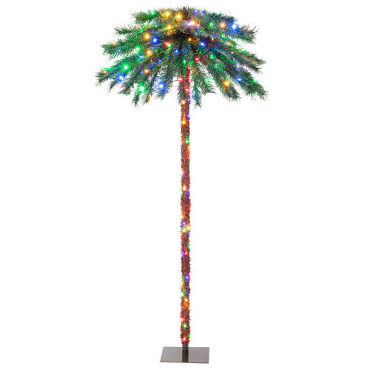 6 Feet Pre-Lit Artificial Tropical Christmas Palm Tree with 210 Multi-Color Lights