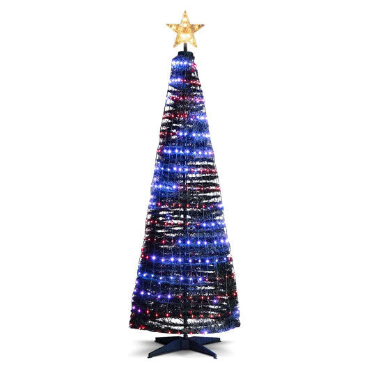 6.2 Feet Pop-up Lighted Christmas Tree with 282 RGB LED Lights-Green