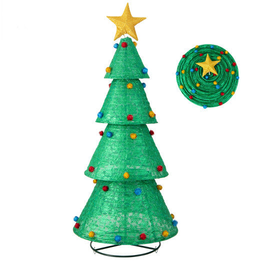 Pop-Up Christmas Tree with 200 Warm White LED Lights for Indoors & Outdoors