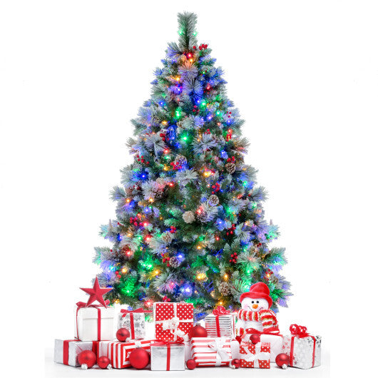 6 Feet Pre-Lit Artificial Christmas Tree with 350 LED Lights