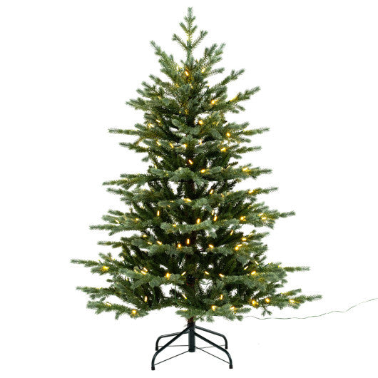 5/6/7 Feet Artificial Christmas Tree with 1426/2116/3156 Lush PVC and 200/300/400 Warm White LED Lights-5 fit