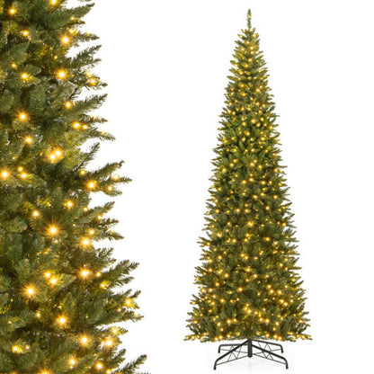 12 FT Artificial Christmas Tree with 800 Warm White LED Lights for Home Party Shopping Mall