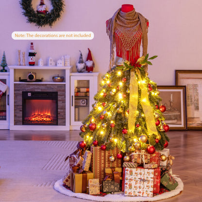 5 FT Pre-lit Mannequin Artificial Christmas Tree Dress Form Xmas Tree