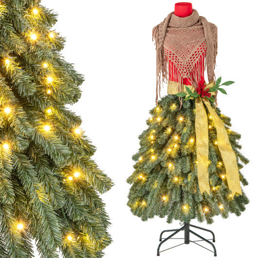 5 FT Pre-lit Mannequin Artificial Christmas Tree Dress Form Xmas Tree