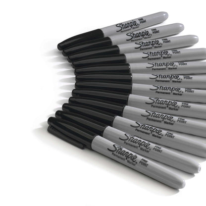 Sharpie Permanent Markers, Fine Point, Black, 24 Count