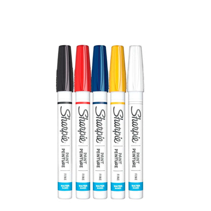 Sharpie Water-Based Paint Marker Set, 5-Colors, Fine Point