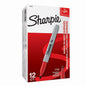 Sharpie Permanent Markers, Fine Point, Red, 12 Count