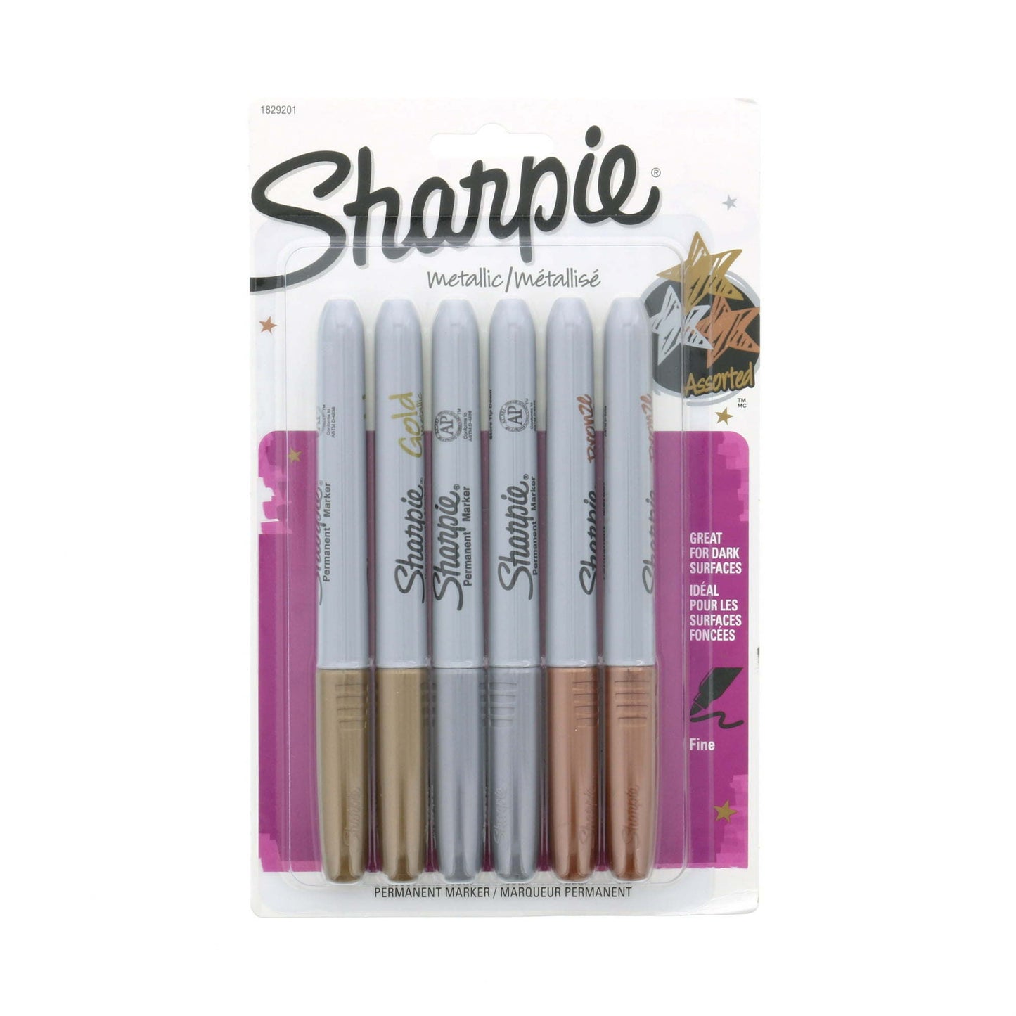 Sharpie Metallic Permanent Markers, Set of 6