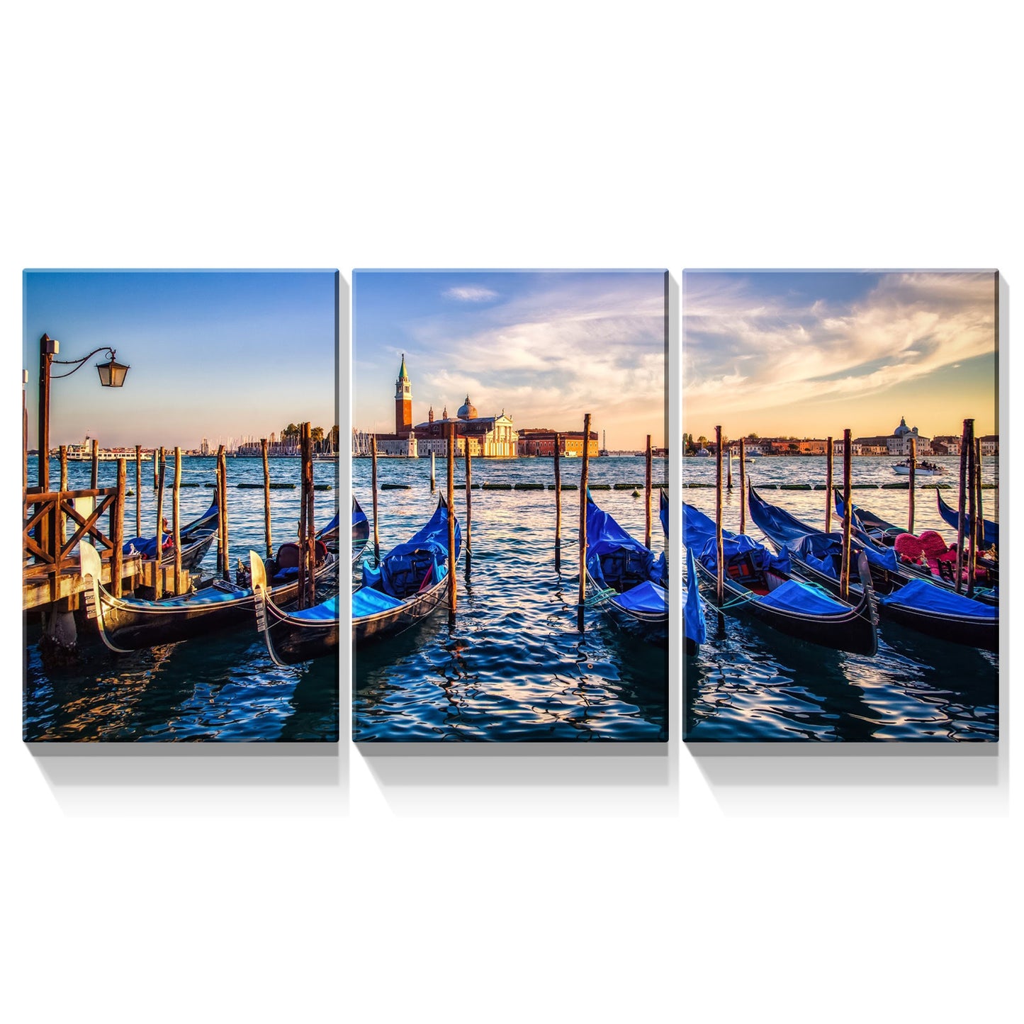 3 Panels Framed Wharf Canvas Wall Art Decor,3 Pieces Mordern Canvas Decoration Painting for Office,Dining room,Living room, Bedroom Decor-Ready to Hang 1218in Thickness 1.5inch