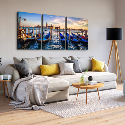 3 Panels Framed Wharf Canvas Wall Art Decor,3 Pieces Mordern Canvas Decoration Painting for Office,Dining room,Living room, Bedroom Decor-Ready to Hang 1218in Thickness 1.5inch