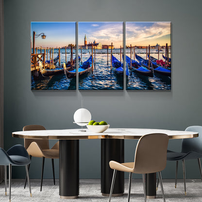 3 Panels Framed Wharf Canvas Wall Art Decor,3 Pieces Mordern Canvas Decoration Painting for Office,Dining room,Living room, Bedroom Decor-Ready to Hang 1218in Thickness 1.5inch