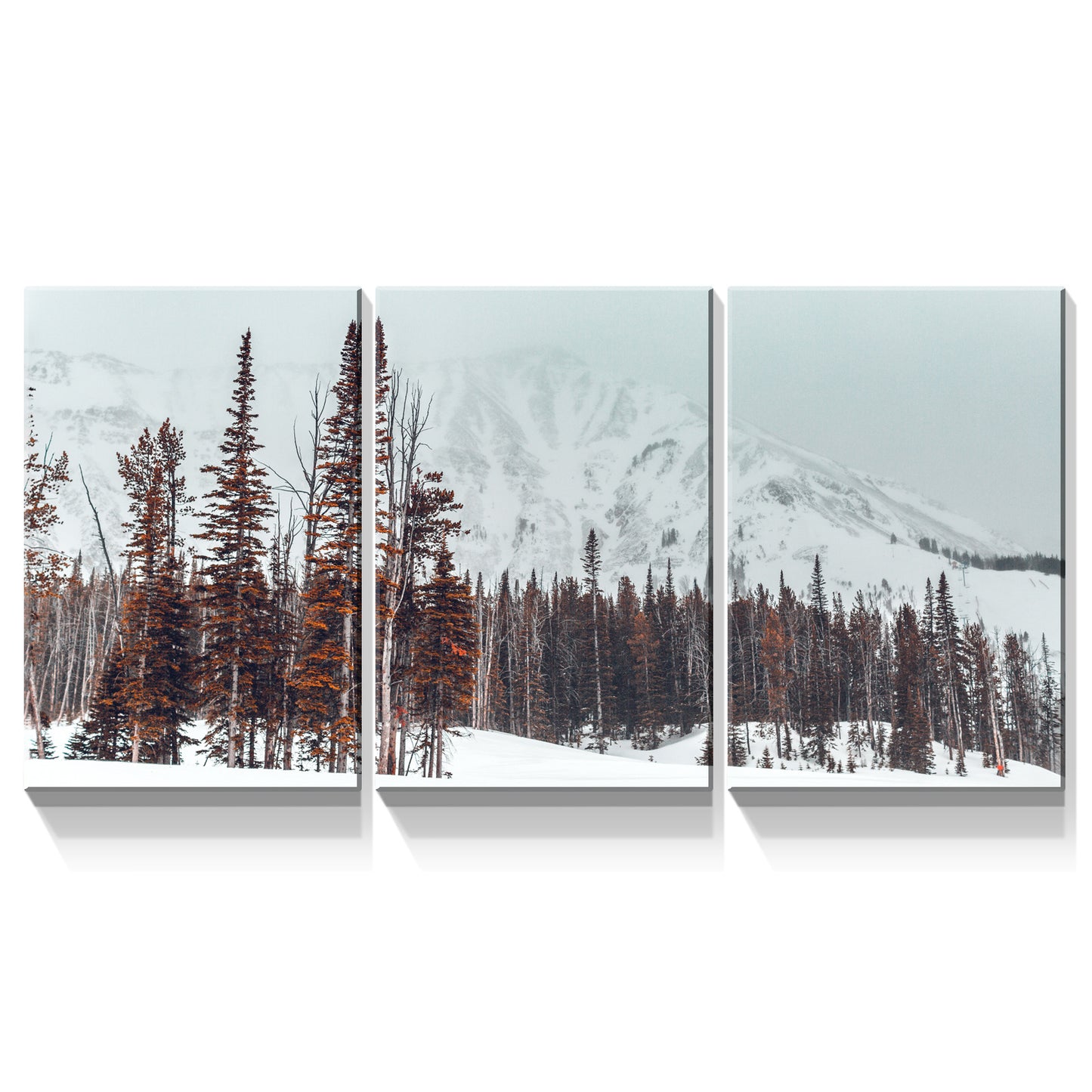 3 Panels Framed Winter Forest Canvas Wall Art Decor,3 Pieces Mordern Canvas Decoration Painting for Office,Dining room,Living room, Bedroom Decor-Ready to Hang 2436in-thickness 1.5inch