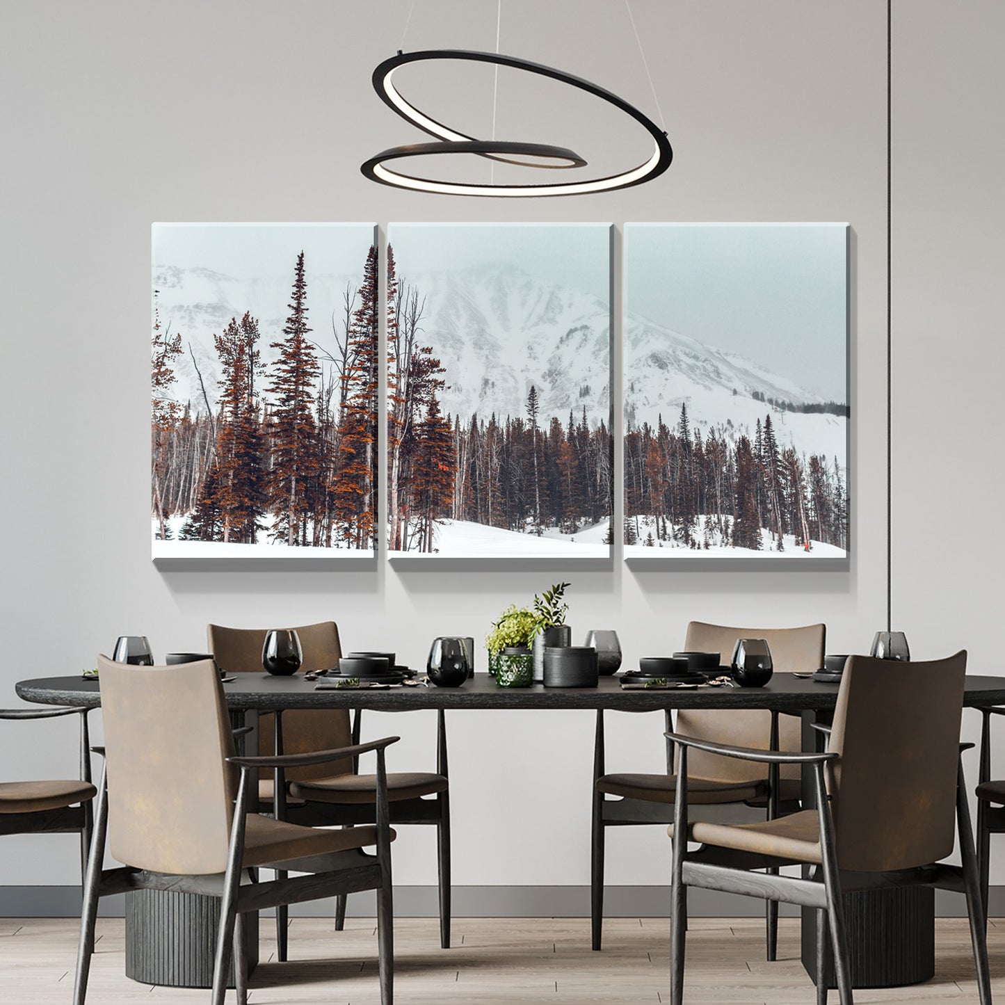 3 Panels Framed Winter Forest Canvas Wall Art Decor,3 Pieces Mordern Canvas Decoration Painting for Office,Dining room,Living room, Bedroom Decor-Ready to Hang 2436in-thickness 1.5inch