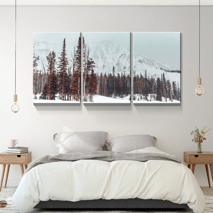 3 Panels Framed Winter Forest Canvas Wall Art Decor,3 Pieces Mordern Canvas Decoration Painting for Office,Dining room,Living room, Bedroom Decor-Ready to Hang 2436in-thickness 1.5inch