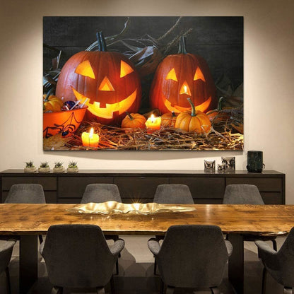 1pcs Drop-Shipping Framed Canvas Wall Art Decor Painting For Halloween,Grave Yard Painting For Halloween Gift, Decoration For Halloween Living Room, Bedroom Decor-3624in- Thickness 1.5inch