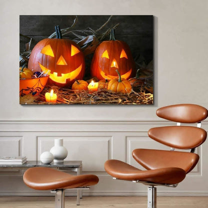 1pcs Drop-Shipping Framed Canvas Wall Art Decor Painting For Halloween,Grave Yard Painting For Halloween Gift, Decoration For Halloween Living Room, Bedroom Decor-3624in- Thickness 1.5inch