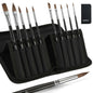 Nicpro 10 Pcs Sable Watercolor Brush Set, Professional Watercolor Paint Brushes, Artist Kolinsky Variety Shapes with Flat Round Pointed Paint Brush Set for Watercolor, Acrylic, Gouache with Nylon Case