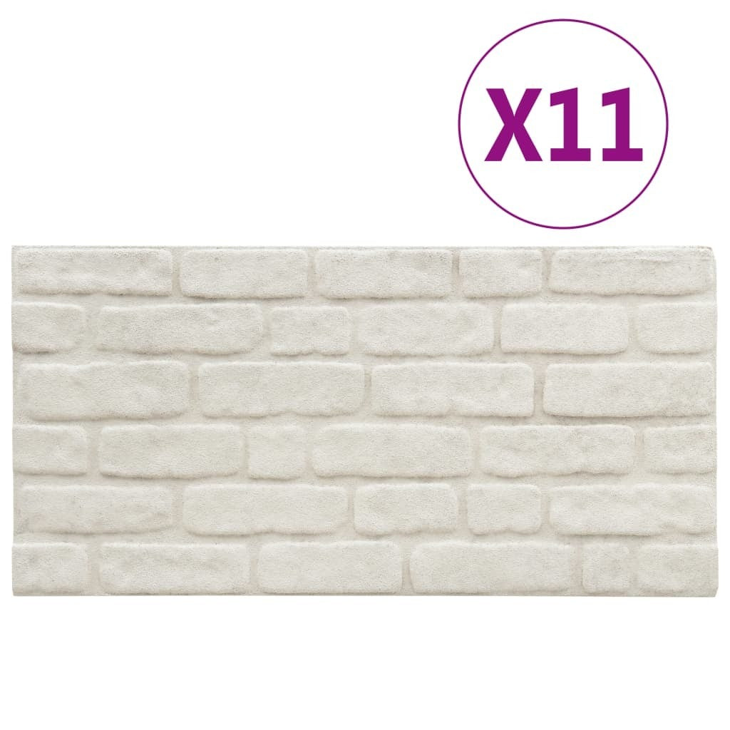 3D Wall Panels with White Brick Design 10 pcs EPS