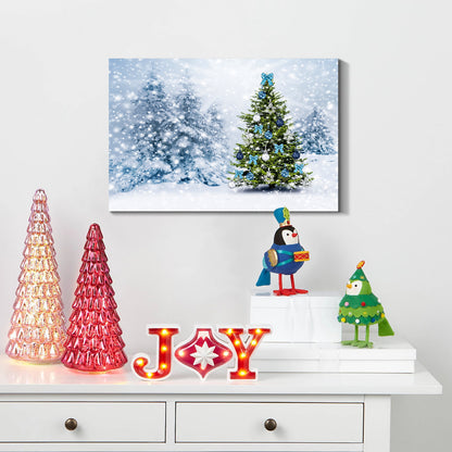 Framed Canvas Wall Art Decor Painting For Chrismas, Chrismas Tree with Cute Snowman Chrismas Gift Painting For Chrismas Gift, Decoration For Chrismas Eve Office Living Room, Bedroom Decor-Ready To Han