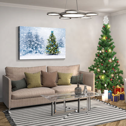 Framed Canvas Wall Art Decor Painting For Chrismas, Chrismas Tree with Cute Snowman Chrismas Gift Painting For Chrismas Gift, Decoration For Chrismas Eve Office Living Room, Bedroom Decor-Ready To Han