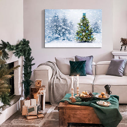 Framed Canvas Wall Art Decor Painting For Chrismas, Chrismas Tree with Cute Snowman Chrismas Gift Painting For Chrismas Gift, Decoration For Chrismas Eve Office Living Room, Bedroom Decor-Ready To Han