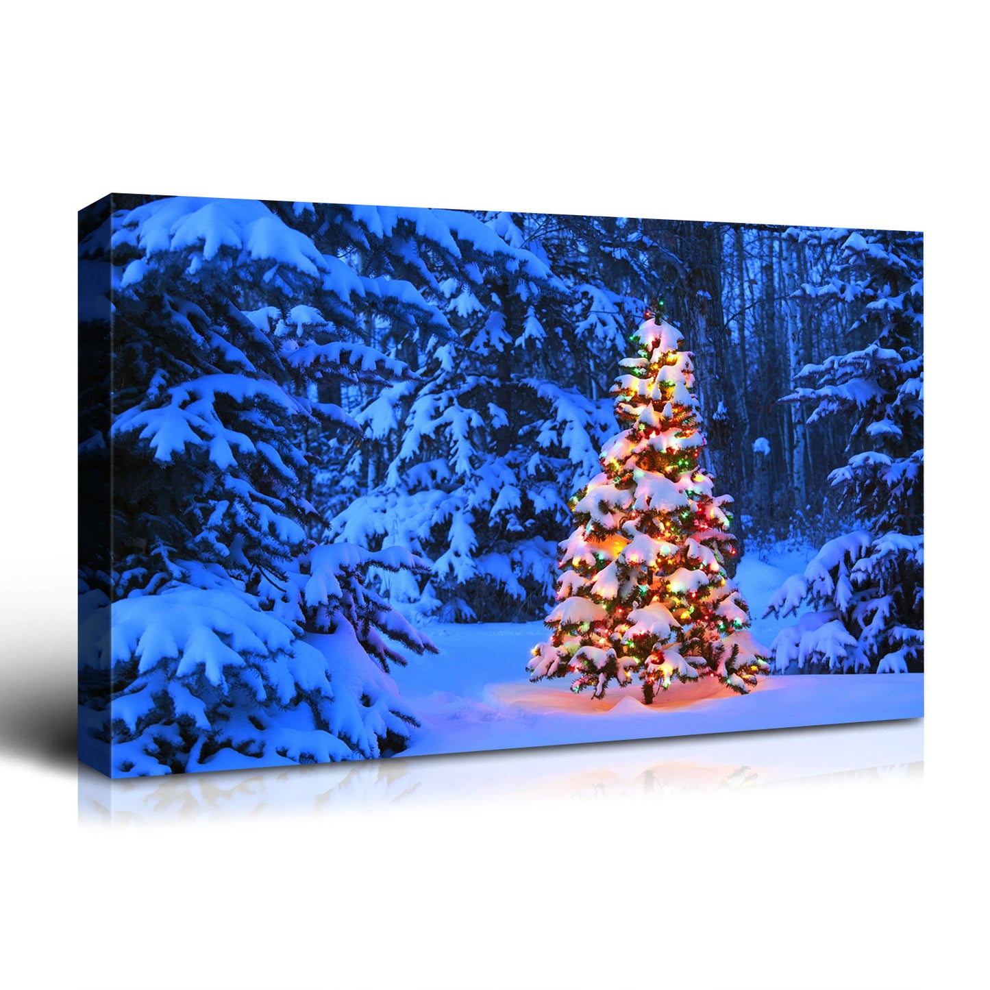 Framed Canvas Wall Art Decor Painting For Chrismas, Chrismas Tree on Seaside Chrismas Gift Painting For Chrismas Gift, Decoration For Chrismas Eve Office Living Room, Bedroom Decor-Ready To Han