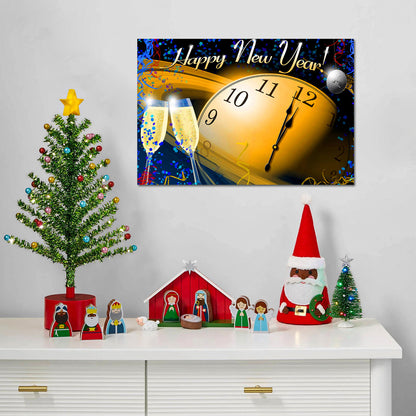 Framed Canvas Wall Art Decor Painting For New Year,Happy New Year Count Down Gift Painting For New Year Gift, Decoration For Chrismas Eve Office Living Room, Bedroom Decor-Ready To Hang