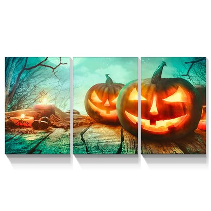 3 PCS Halloween Pumpkin Wall Decoration Painting Gift Posters Home Decoration Wall Art Pictures HD Canvas Print,Stretched and Framed Ready to Hang 2840inch Thickness 1.5inch