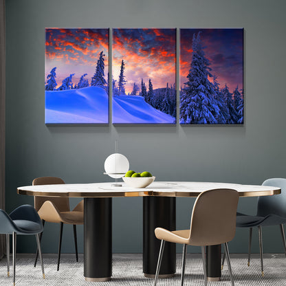 3 Panels Framed Winter Forest Canvas Wall Art Decor,3 Pieces Mordern Canvas Decoration Painting for Office,Dining room,Living room, Bedroom Decor-Ready to Hang 2030in thickness 1.5inch