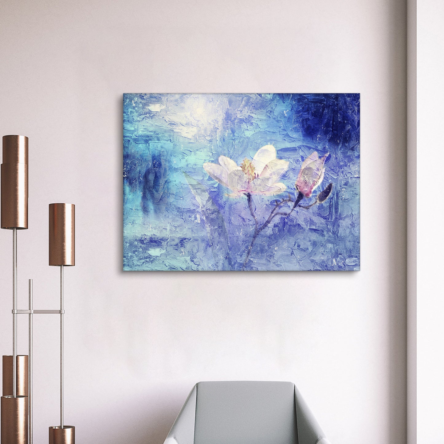 Framed Canvas Wall Art Decor Abstract Style Painting, Impressionism Lotus Painting Decoration For Office Living Room, Bedroom Decor-Ready To Hang 4028in -thickness 1.5inch