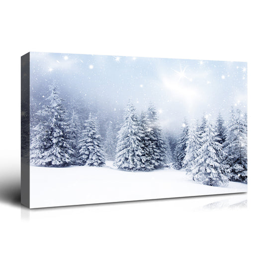 Framed Canvas Wall Art Decor Painting For Chrismas, Winter Pine Forest Chrismas Gift Painting For Chrismas Gift, Decoration For Chrismas Eve Living Room, Bedroom Decor-4028in-Thickness 1.5inch