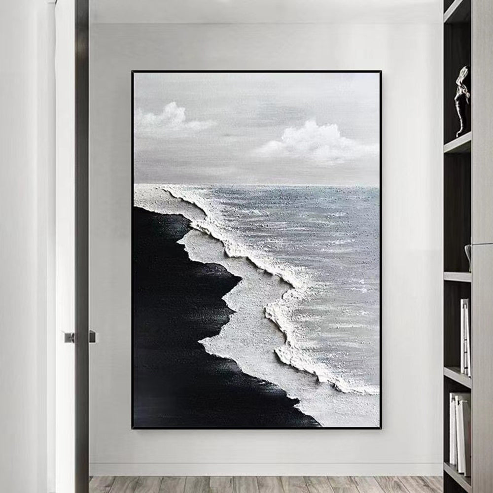 Handmade Modern Ocean Wave Oil Painting On Canvas Abstract Oil Painting Hand Painted Large Wall Art For Home Decor