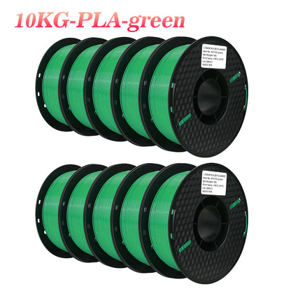 22LBS TPU PETG PLA filament 3D Printer Filament 10 Rolls 1KG 1.75MM Odorless Eco-Friendly Good Tougness No Bubble Mix Color Set