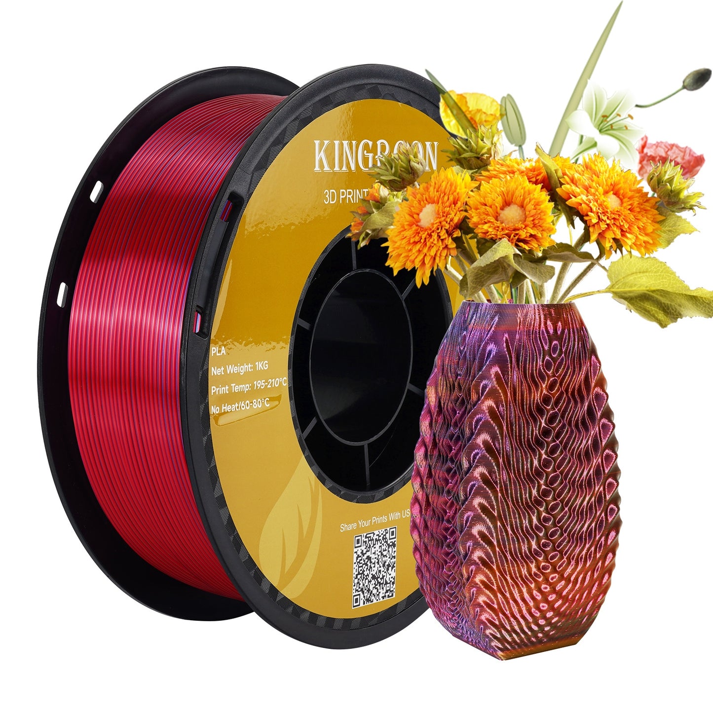 1kg Tricolor Silk PLA Filament Plastic Filament for FDM 3d Printer 1.75mm Eco-friendly 3D Printing Material New Arrival