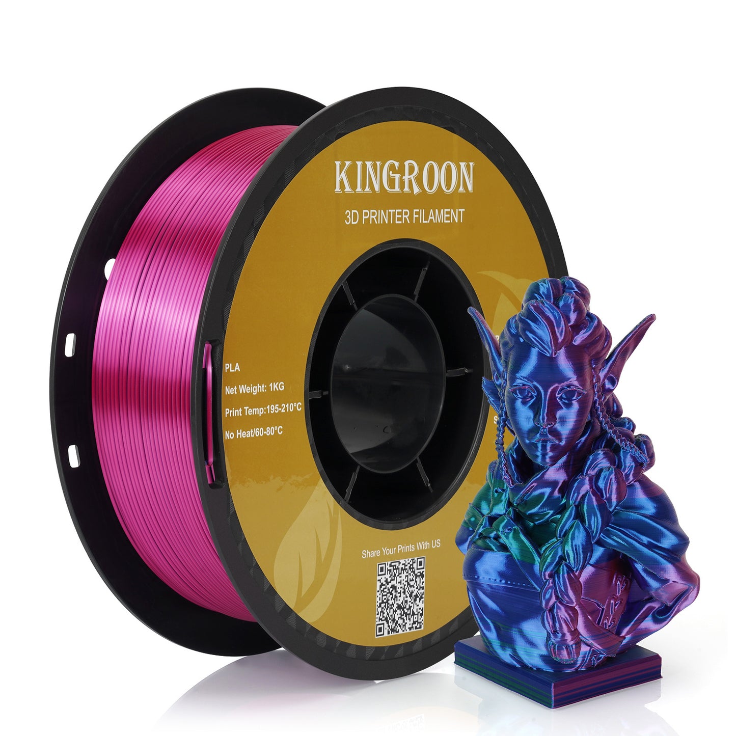 1kg Tricolor Silk PLA Filament Plastic Filament for FDM 3d Printer 1.75mm Eco-friendly 3D Printing Material New Arrival