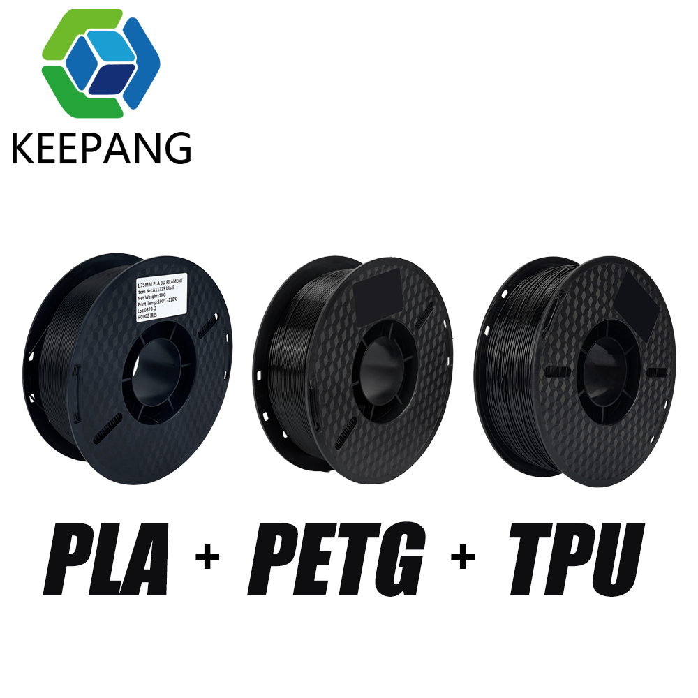 KEEPANG Mix TPU PETG PLA Filament 1KG 1.75mm 1KG/Roll Black White DIY 3D Printing Material High Quality 3D Printing Filament