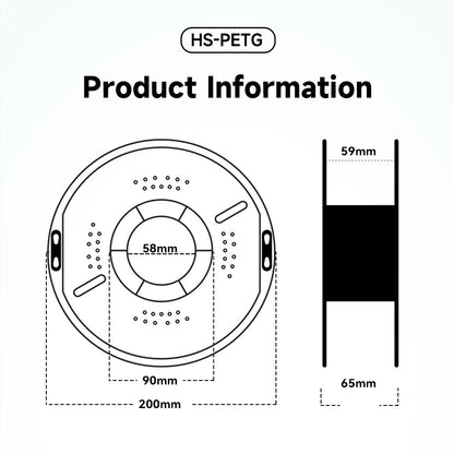 HS-PETG 1KG 3d Printer Filament 1.75mm Black White Gray Vacuum Package No Bubble High Quality High Fluidity FDM Printer Filament