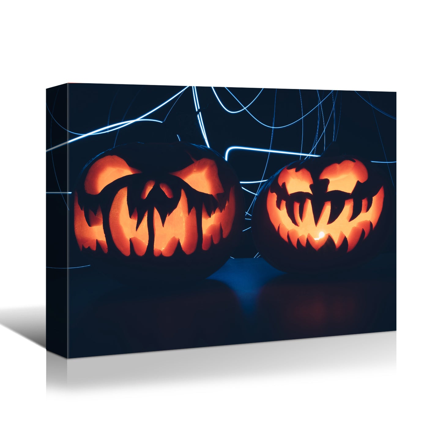 1pcs Drop-Shipping Framed Canvas Wall Art Decor Painting For Halloween,Scary Pumpkin Painting For Halloween Gift, Decoration For Halloween Office Living Room, Bedroom Decor-4028in- Thickness 1.5inch