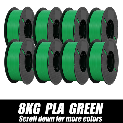 3D Printer Filament Green 1.75mm Dimensional Accuracy+/-0.03mm Multiple Quantity Combinations Eco-Friendly 3D Printer Materials