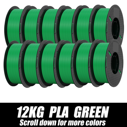 3D Printer Filament Green 1.75mm Dimensional Accuracy+/-0.03mm Multiple Quantity Combinations Eco-Friendly 3D Printer Materials