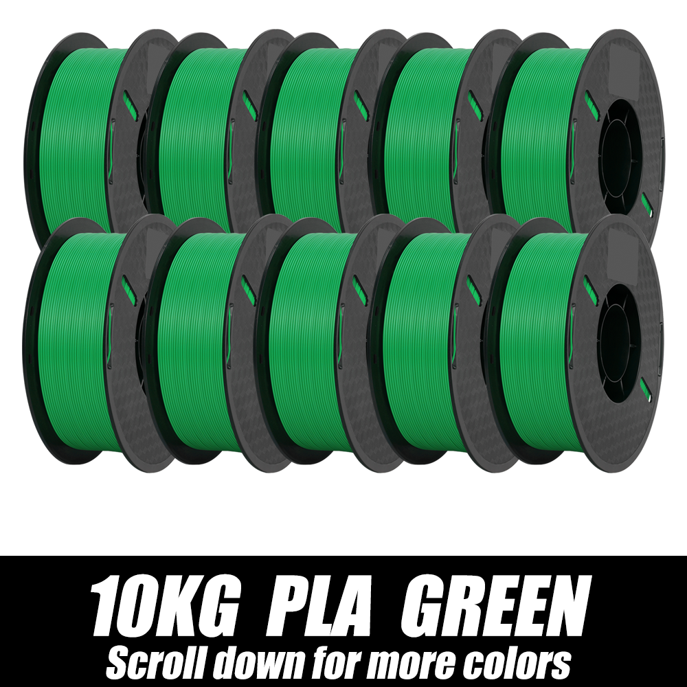 3D Printer Filament Green 1.75mm Dimensional Accuracy+/-0.03mm Multiple Quantity Combinations Eco-Friendly 3D Printer Materials