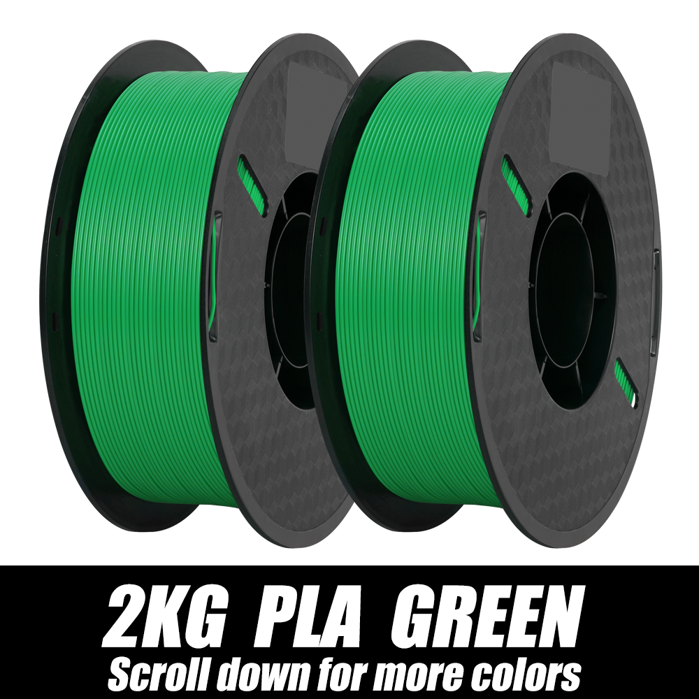 3D Printer Filament Green 1.75mm Dimensional Accuracy+/-0.03mm Multiple Quantity Combinations Eco-Friendly 3D Printer Materials